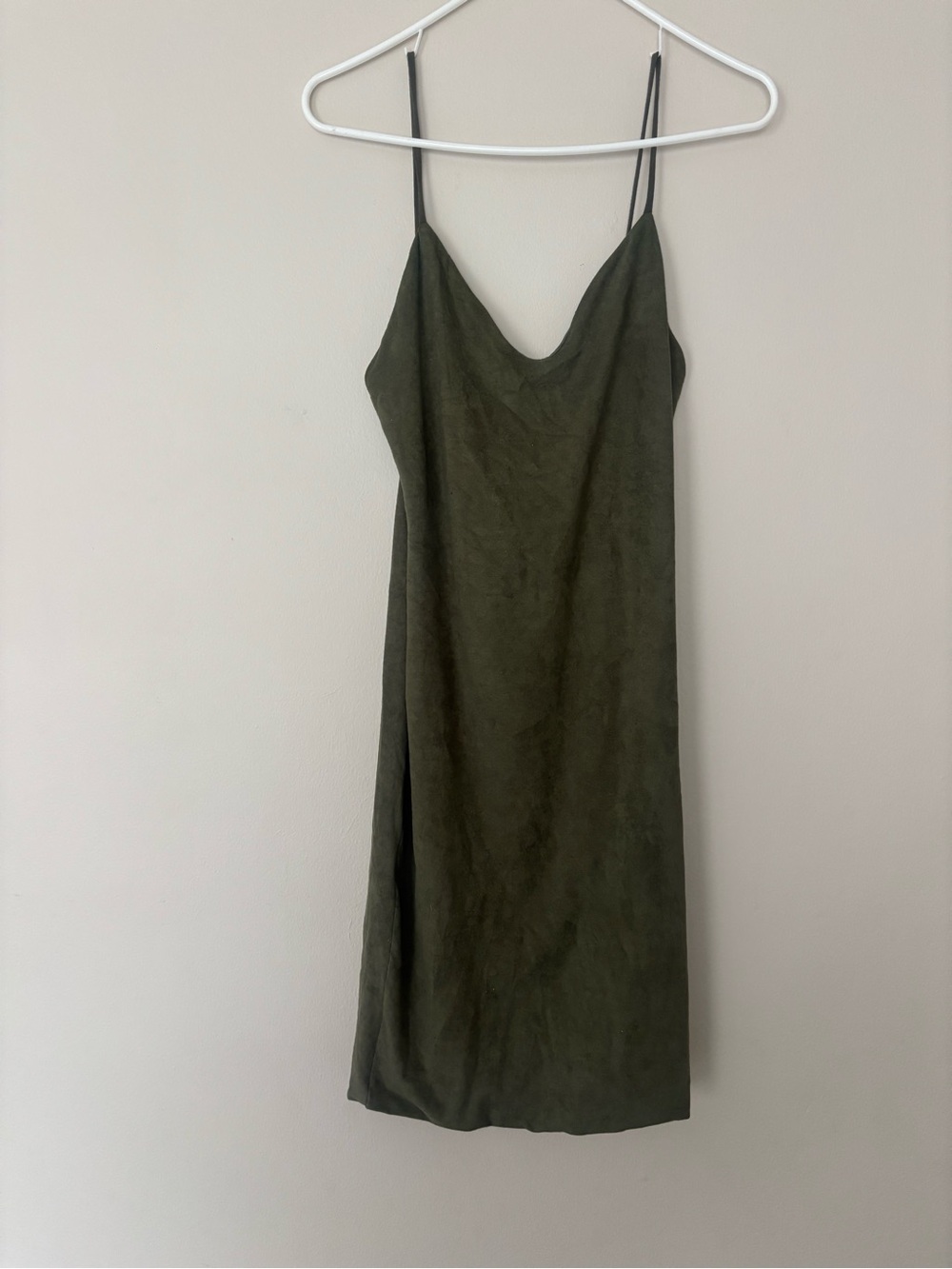 Windsor Olive Green Slip Dress with Cowl Neck